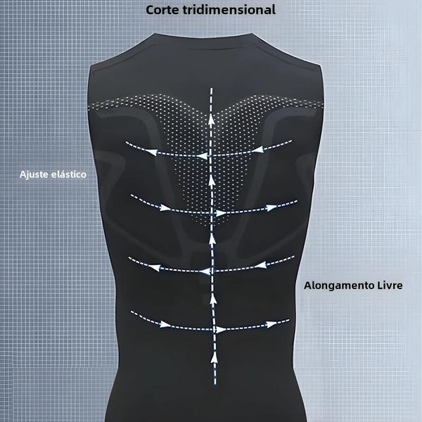 Imagem de Regata Masculina De Compressão Sem Mangas, Secagem Rápida, Malha Respirável, Academia, Fitness,