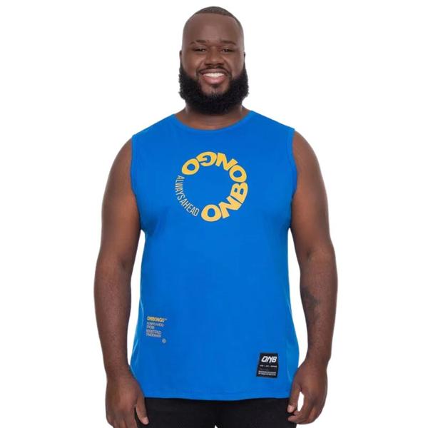 Imagem de Regata Masculina Onbongo Machão Plus Size Regis Azul B824A