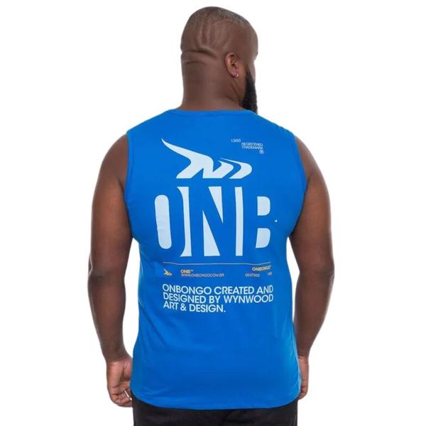 Imagem de Regata Masculina Onbongo Machão Plus Size Tered Azul B826A