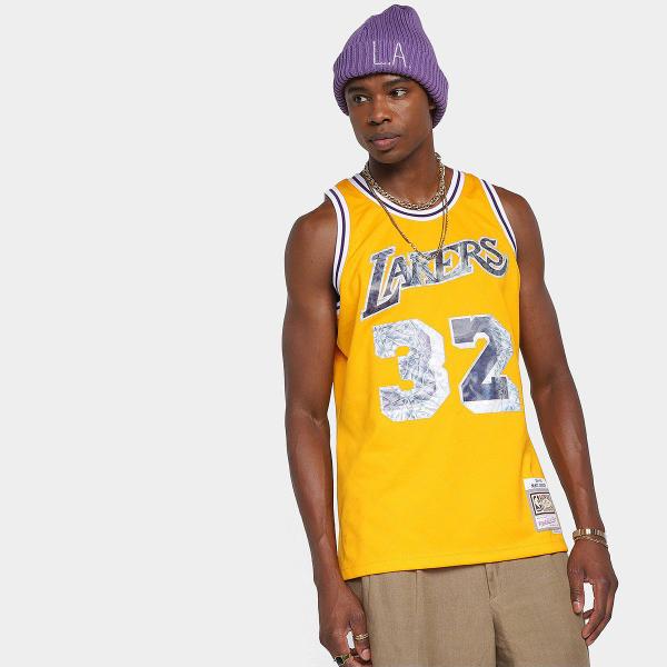 Imagem de Regata NBA Los Angeles Lakers Mitchell e Ness 75th Anni Jersey Magic Johnson Masculina