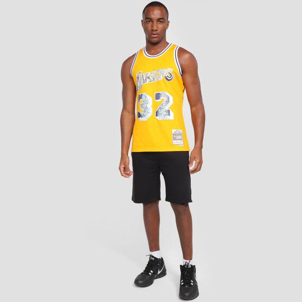 Imagem de Regata NBA Los Angeles Lakers Mitchell e Ness 75th Anni Jersey Magic Johnson Masculina