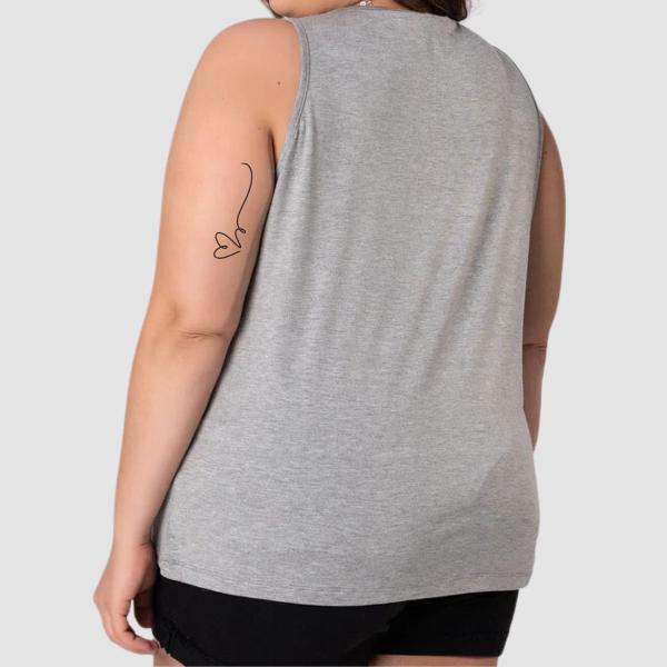 Imagem de Regata Plus Size Feminina Algodão Blusa Academia Basica Lisa Coloridas