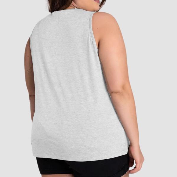 Imagem de Regata Plus Size Feminina Algodão Blusa Academia Basica Lisa Coloridas