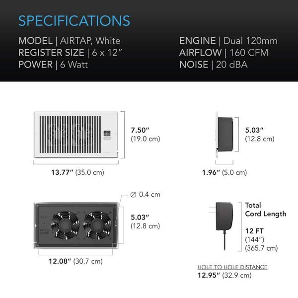 Imagem de Registre o ventilador de reforço AC Infinity AIRTAP T6 com termostato