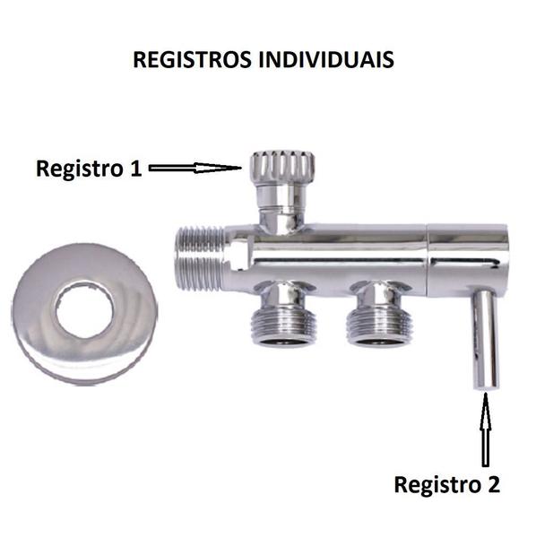 Imagem de Registro Adaptador com 2 Saídas para Caixa Acoplada e Ducha