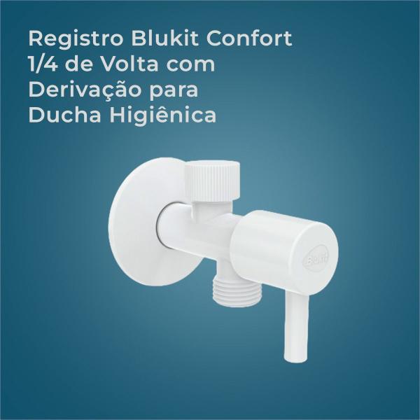 Imagem de Registro Blukit Confort 1/4 De Volta Ducha Higiênica Kit 2