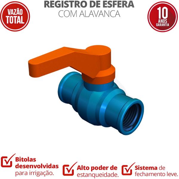 Imagem de Registro De Esfera Rosca Com Alavanca De Bitola 1/2" Durín