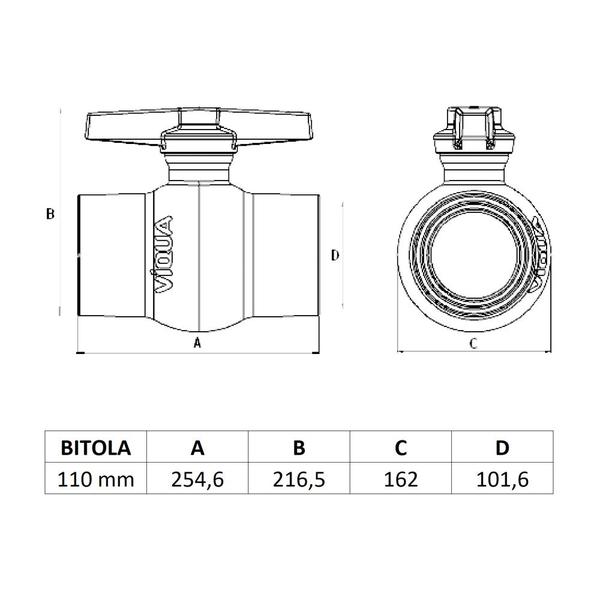 Imagem de Registro de Esfera Soldavel 110mm Viqua