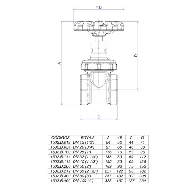 Imagem de Registro de Gaveta Bruto 1502 1.1/4'' DECA