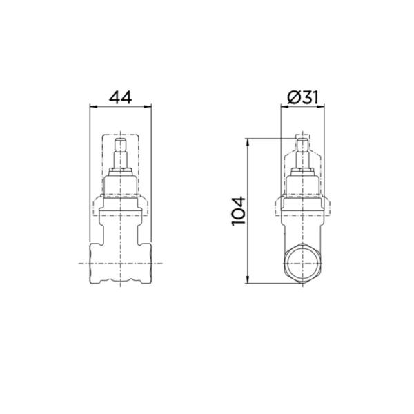 Imagem de Registro De Gaveta Dn15 Base 1/2'' 90251305000 Docol 