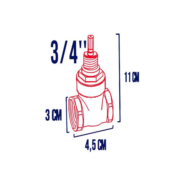 Imagem de Registro de Gaveta Fabrimar Base 3/4 B-1509-3/4 Fria Quente