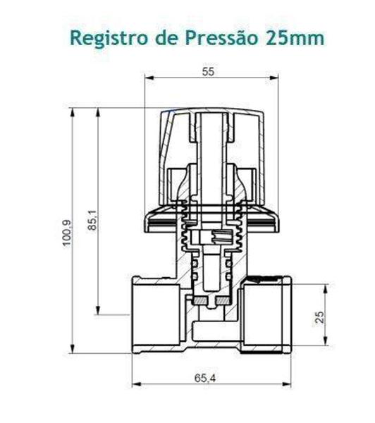 Imagem de Registro De Pressão 25mm Branco Foz Viqua - 1100108