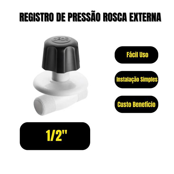 Imagem de Registro de Pressão Rosca Externa 1/2 Sistema Hidráulico