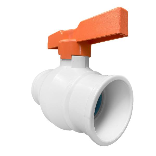 Imagem de Registro Esfera 100mm Irrigação Para Tubo Esgoto Pvc Branco