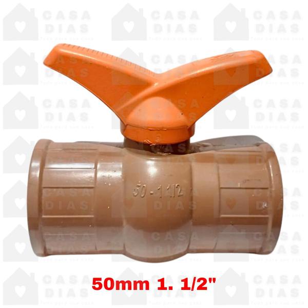 Imagem de Registro Esfera Pvc Soldavel 50mm 1.1/2 Para Cano Agua Fria Caixa Dagua Tubulação Irrigação