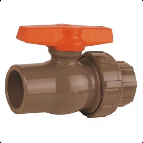 Imagem de Registro Esfera Pvc Soldável 50mm Com União Viqua