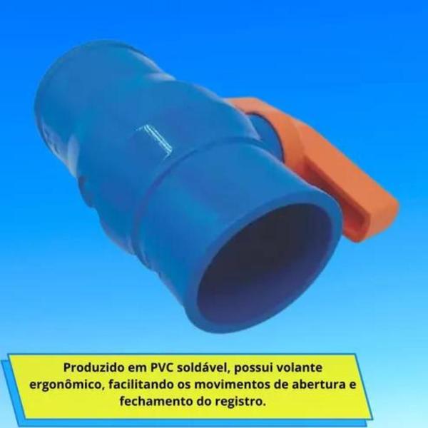 Imagem de Registro Esfera Soldável 50mm PVC Azul - Unifortte