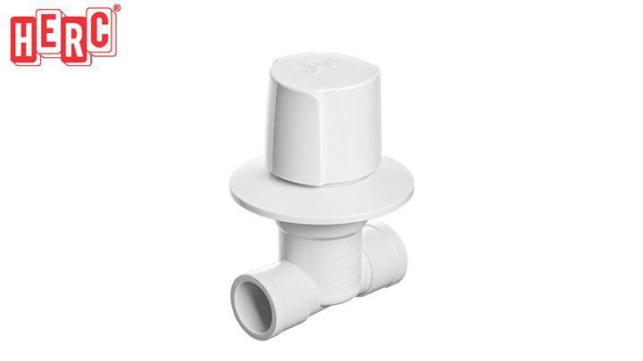 Imagem de Registro Herc Pvc Facilita 25mm Branco Com Canopla