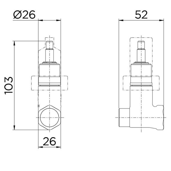 Imagem de Registro Metal Pressão Docolbase 1/2'' 25140500 Docol