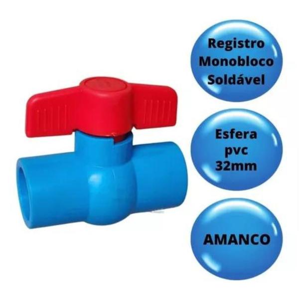 Imagem de Registro Monobloco SOLD DN32 - AMANCO Azul 5 Unid