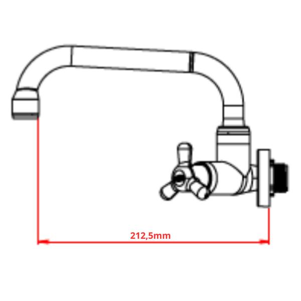 Imagem de Registro Para Cozinha Parede Horizontal Bica Móvel Vienna Cinza Durín