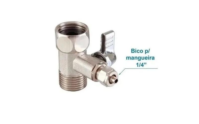 Imagem de Registro Purificador Adaptador Torneira 1/2 X 1/4