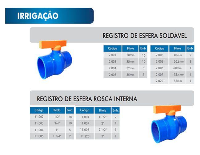 Imagem de Registro Pvc Esfera Soldável 32 mm Irrigação