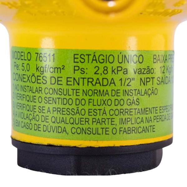 Imagem de Registro Regulador Gás Aliança 76511 Estagio Unico - 12kg/h