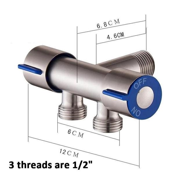 Imagem de Registro Torneira Válvula Dupla Saída 1/2 Para Banheiro Cozinha Área De Serviço Lavabo Para envio imediato