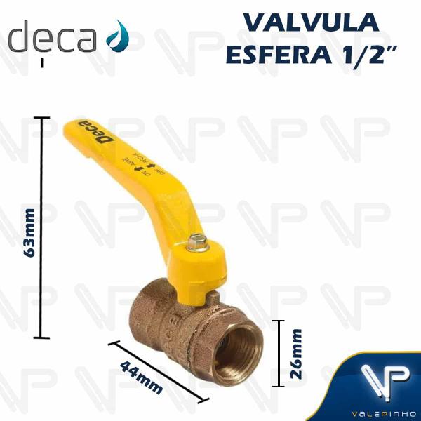 Imagem de REGISTRO VALVULA DE ESFERA DECA    1/2" (DN 15mm) 1552 B012