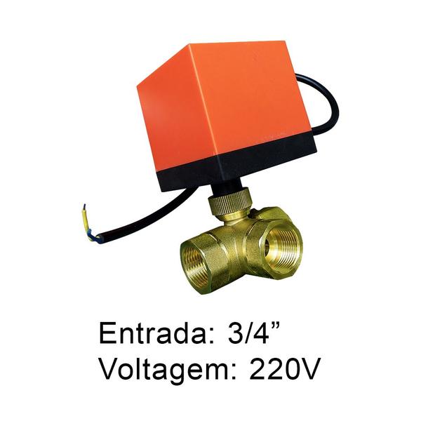 Imagem de Registro Válvula Esfera Elétrica 3 Vias