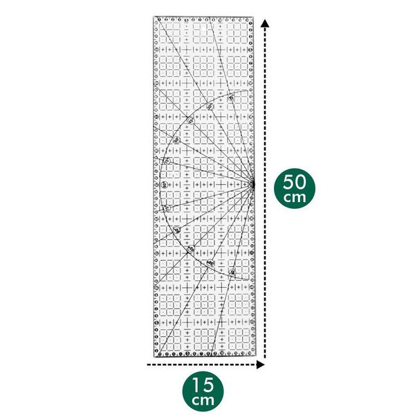 Imagem de Régua 15X50cm Acrílico Para Artesanato Patchwork Scrapbook