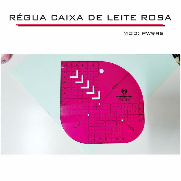 Imagem de Régua Caixa Leite Gabarito Patchwork PW9 15 cm Rosa Fenix
