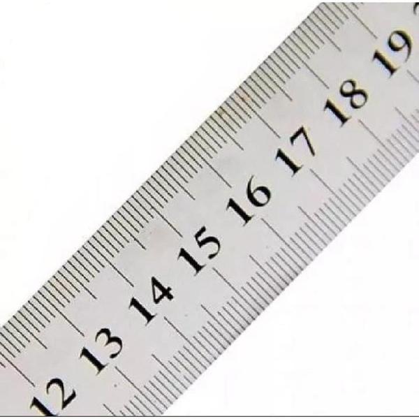 Imagem de Régua de aço inox 30 cm graduado em milímetros e polegadas