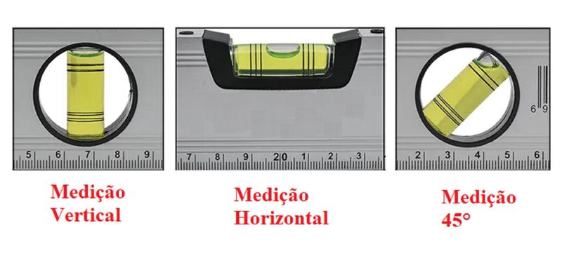 Imagem de Régua De Alumínio Com Nível Bolha 80X5X2,2 Cm