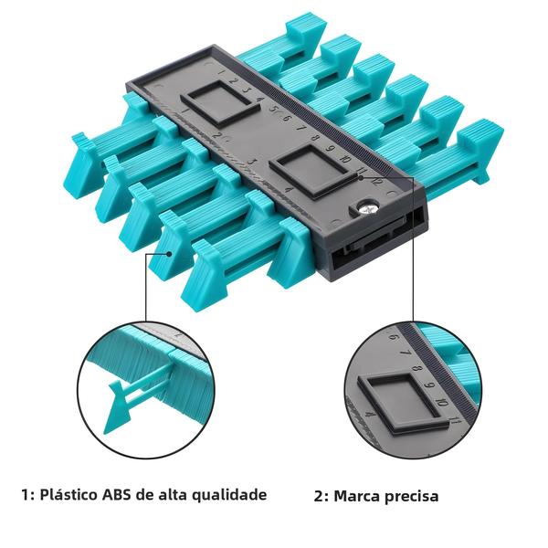 Imagem de Régua de Contorno para Carpintaria e Telha - Medidor de Perfil e Copiadora