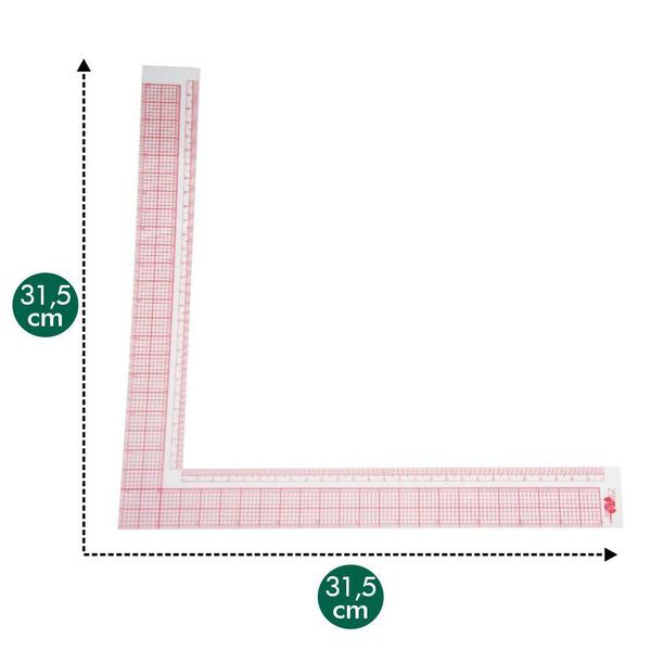 Imagem de Régua De Corte Esquadro Modelagem Flexível Acrílico 27x27cm