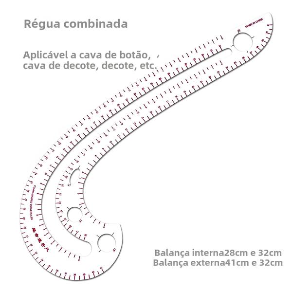 Imagem de Régua De Costura Império De Plástico Transparente Curva Francesa Para Fazer Padrões Desenho Designer