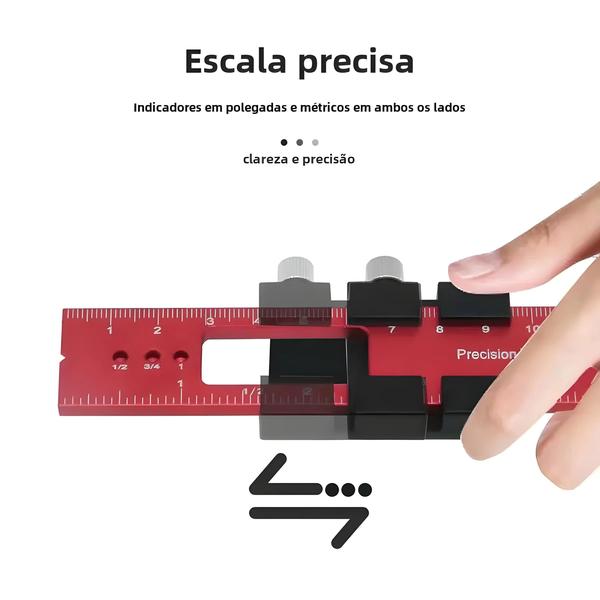 Imagem de Régua de Precisão de Alumínio 300mm - Tipo T Métrica e Polegada para Carpintaria