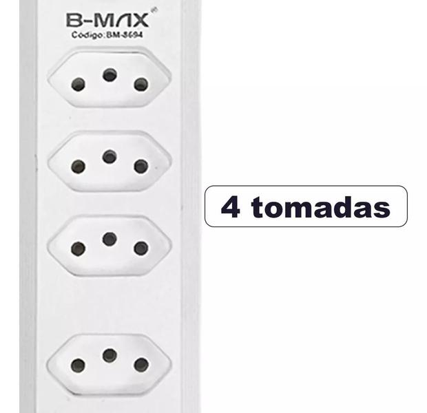 Imagem de Régua Elétrica 2M Extensão 5 Tomadas e 3 USB Bivolt 110/220v