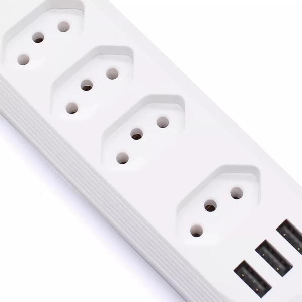 Imagem de Regua Eletrica Com Usbs Inteligentes 4 tomadas 3 usb-