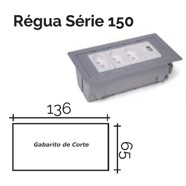 Imagem de Regua Embutir 2 Tomadas 1 USB Charger 1 Rj45 Cat5e - Série 150