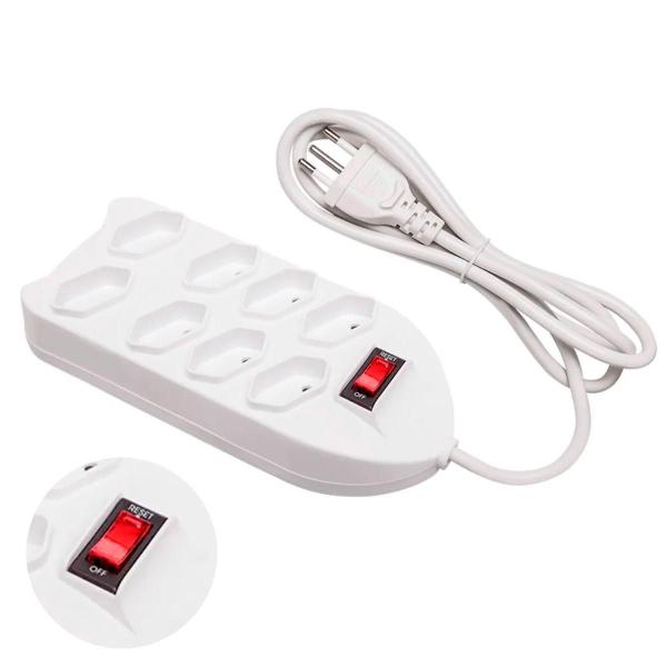 Régua Energia 8 Saídas 110V/220V Bivolt Extensão 2 Metros - Bellator Imagem de Régua Energia 8 Saídas 110V/220V Bivolt Extensão 2 Metros