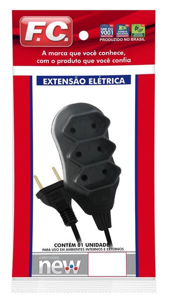 Imagem de Régua Extensão 3 Metros 3 Tomadas Bipolar Bivolt