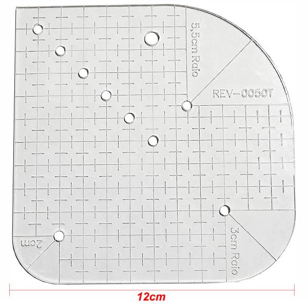 Imagem de Régua Gabarito 12x12 Curva Quadrado Caixa Leite Patchwork.