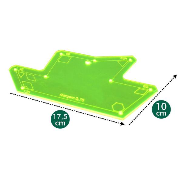 Imagem de Régua Gabarito Canto Fácil Ângulo Margem 7,5 Verde Patchwork