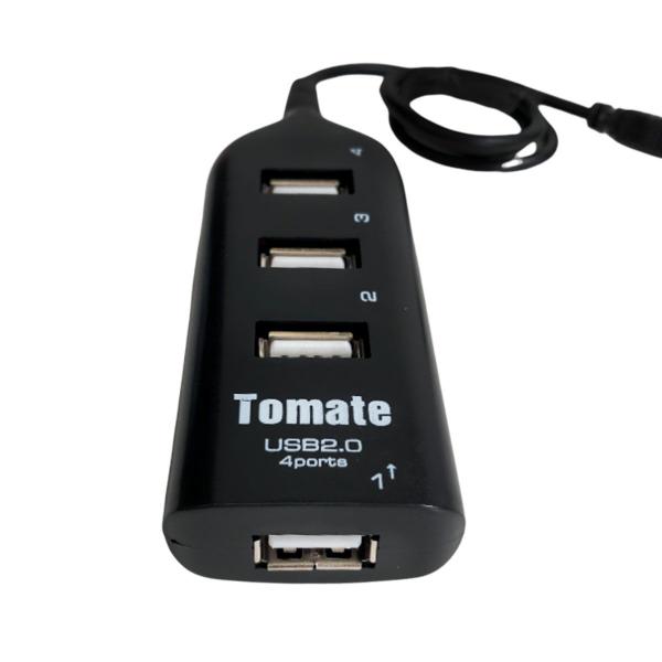 Imagem de Régua Hub Extensão Usb 2.0 4 Portas Alta Velocidade Tomate Pendrive  Mouse Teclado Notebook PC