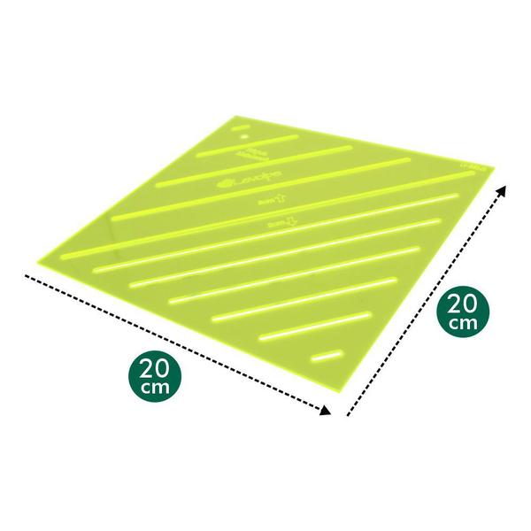 Imagem de Régua Para Matelassê Quit Reto Com 2 e 3 Cm 20x20cm Verde