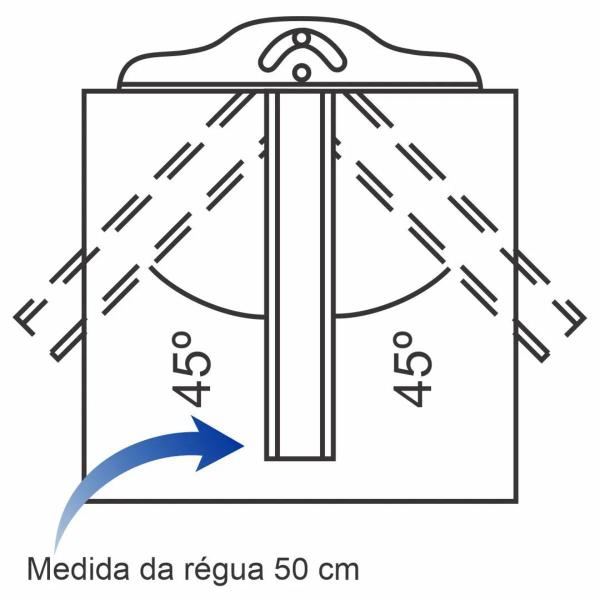 Imagem de Régua T de Madeira 50cm Trident Bordas de Acrílico e Cabeçote Móvel Mod. 5405