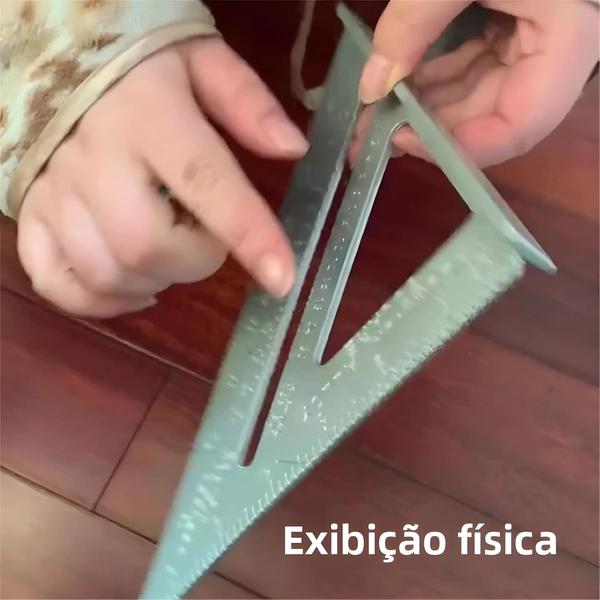 Imagem de Régua Triangular de Alumínio 7 Polegadas - Ferramenta de Medição para Madeira